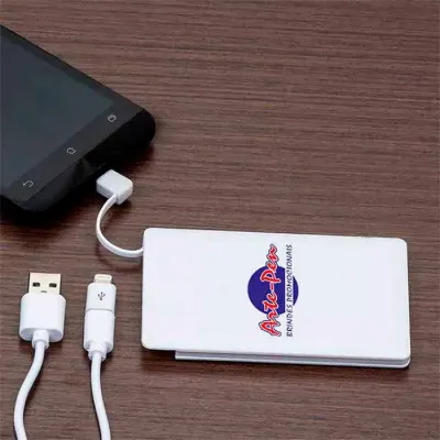 Power Bank Plastico Formato Cartao Com Indicador Led
