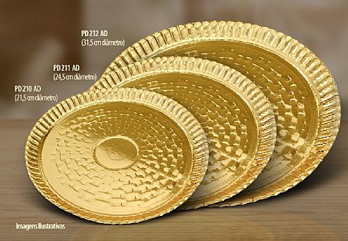 Prato Dourado para bolos e tortas Personalizada — foto 3