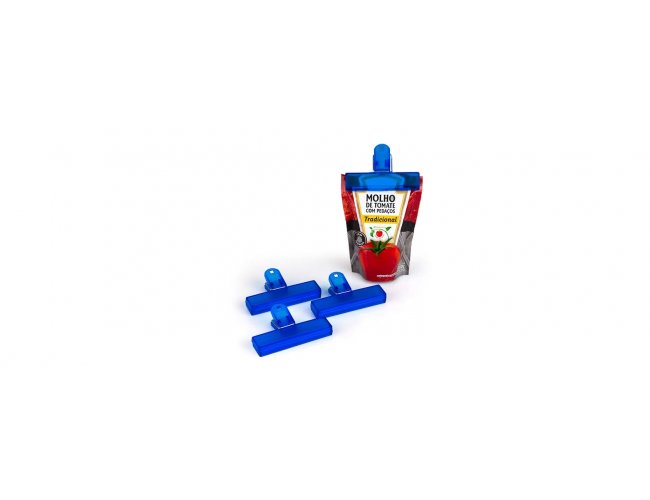 Prendedores De Embalagem Em Poliestireno - Azul - 4 Pçs - Não Acompanha Molho