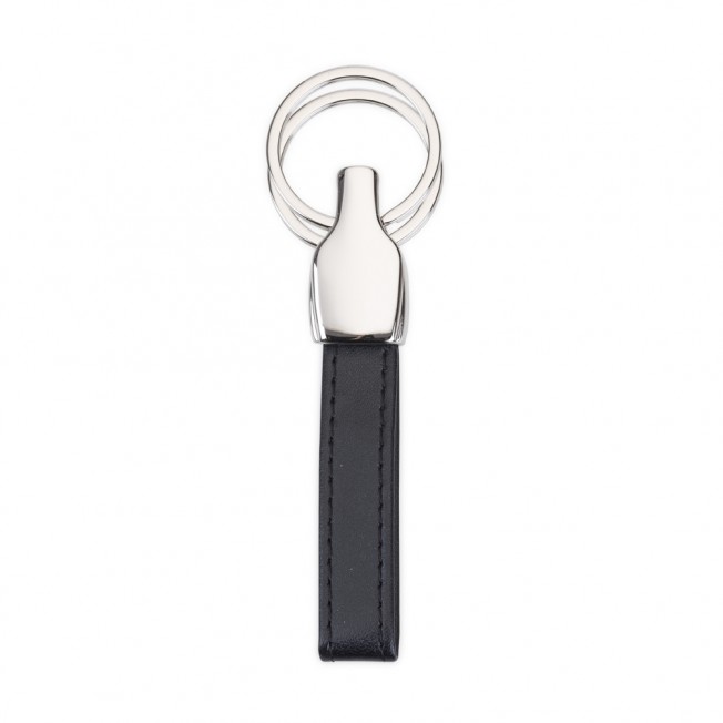 Chaveiro de Metal 2 Argolas com Couro Personalizado
