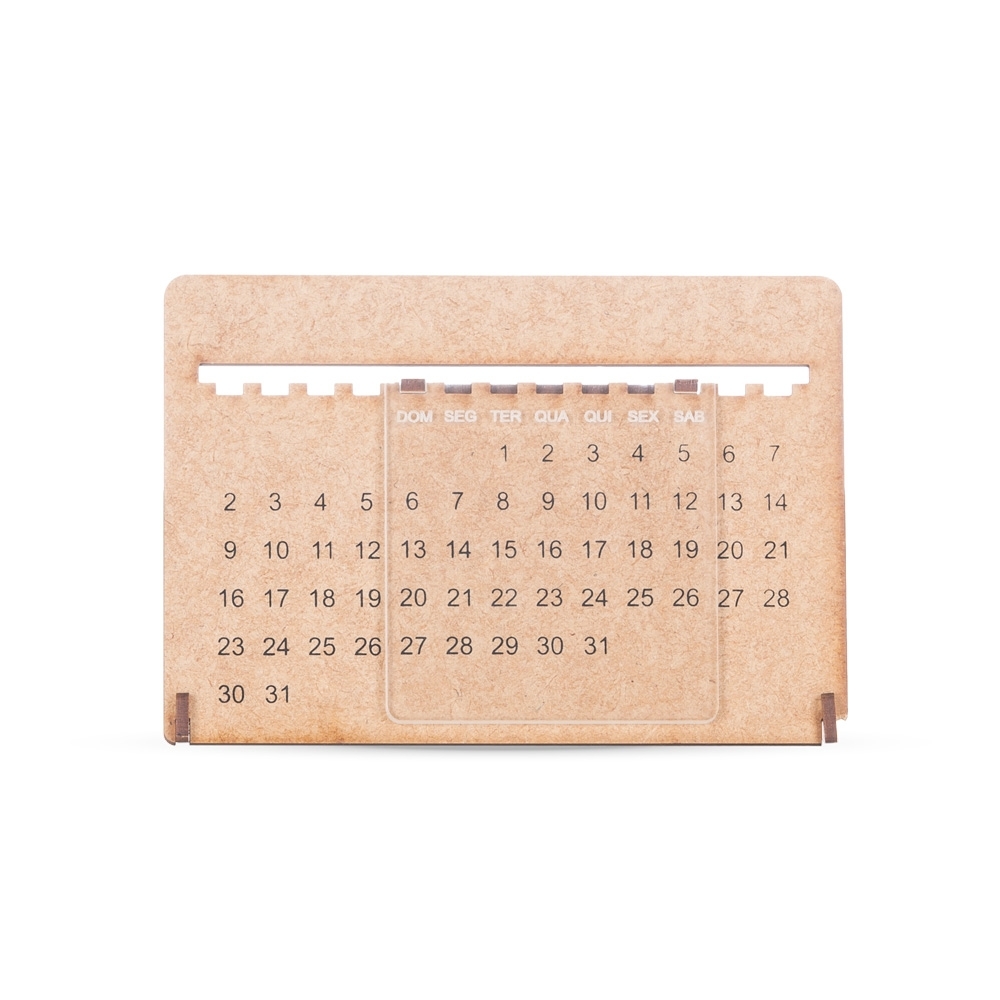 Calendário Permanente MDF com Acrílico Personalizado