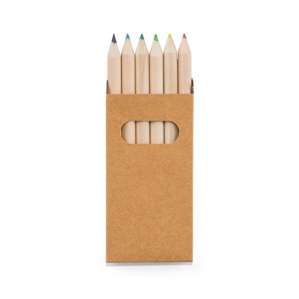Caixa de cartão com 6 mini lápis de cor Personalizado