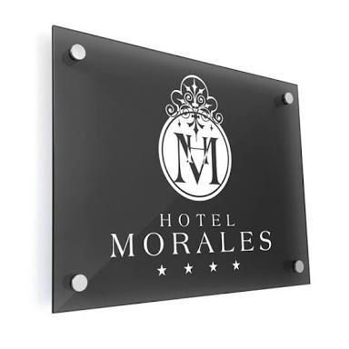 Placa de vidro adesivada ou com letras 3D