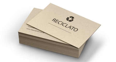 Cartões De Visita Reciclato 250g Sem Verniz