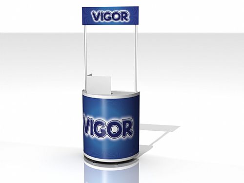 Balcão PDV curvo personalizado