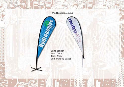 Wind banner gota 2.5m personalizado