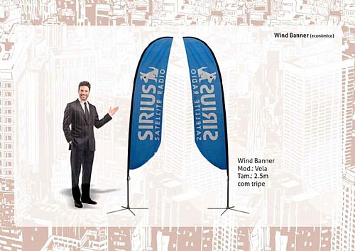 Wind banner vela 2.5m personalizado