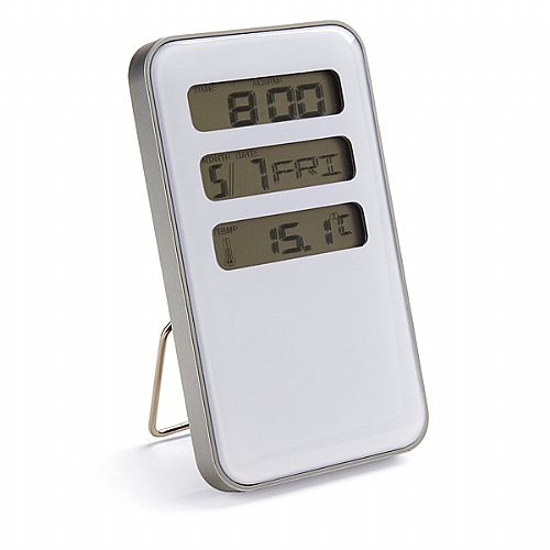 Relógio de mesa personalizado (calendário e termômetro)