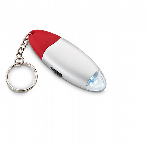Chaveiro com LED oval e esferográfica