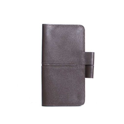 Agenda de bolso de couro com espaço para caneta