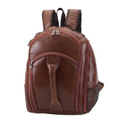 Mochila com porta laptop em couro