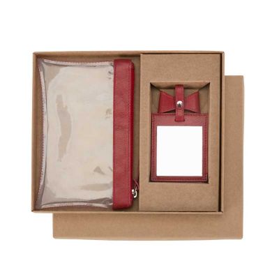 Kit nécessaire em couro
