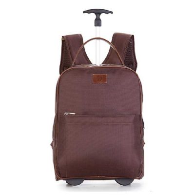 Mochila com carrinho de nylon preta