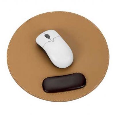 Mouse pad de couro marrom
