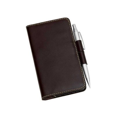 Agenda de bolso de couro preto