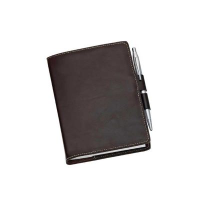 Agenda de mesa de couro preto