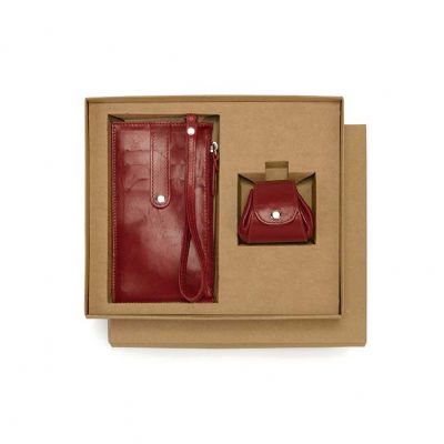 Kit feminino de couro marrom