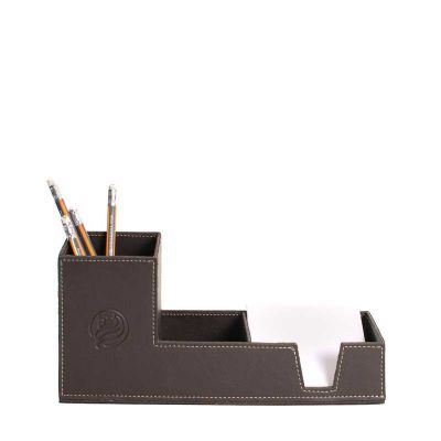 Organizador de mesa de couro marrom