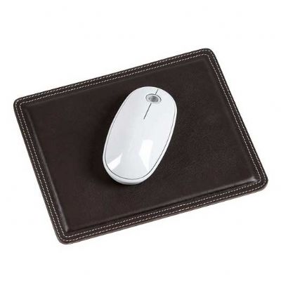 Mouse pad em couro preto