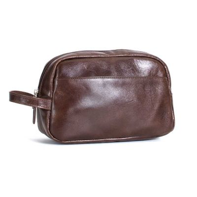 Necessaire em couro marrom