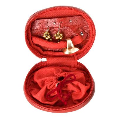 Porta Jóias em Couro vermelho