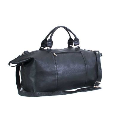 Bolsa de viagem de couro preto