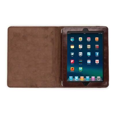 Porta ipad de couro aveludado