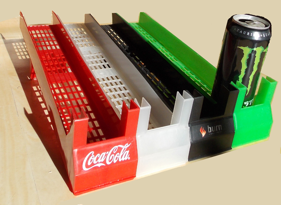 Calha gravitacional Freezer p/latas e garrafas Personalizada