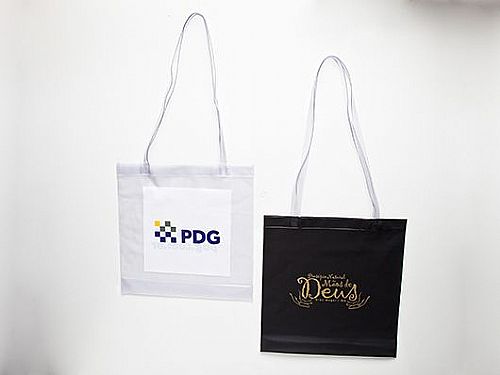 Sacola em PVC com Alça de Ombro e Sanfona personalizada