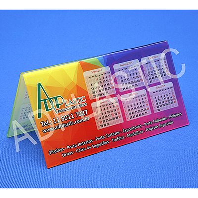 Calendário em acrílico cristal personalziado