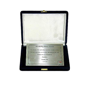Placas em aço inox escovado personalizado