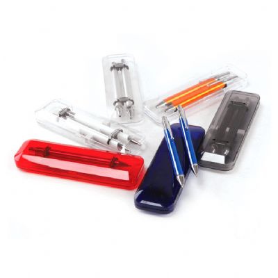 Conjunto de Caneta e lapiseira de plástico personalizado