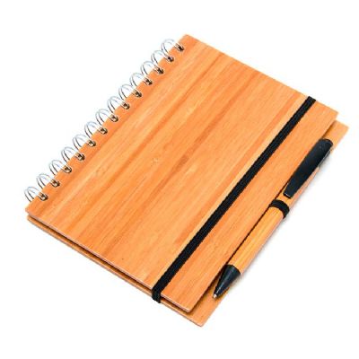 Bloco de anotações ecológico em bambu personalizado