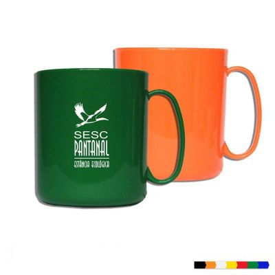 Caneca plástica personalizada em silk