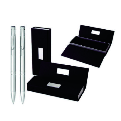 Conjunto de caneta e lapiseira de metal