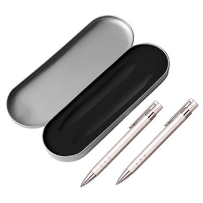 Conjunto de caneta e lapiseira de metal personalizado