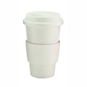 Caneca de porcelana com tampa de silicone personalizado