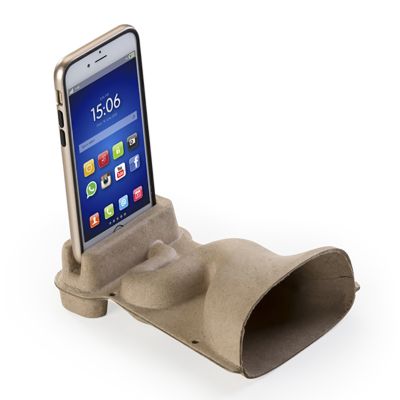 Amplificador de som feito de papelão