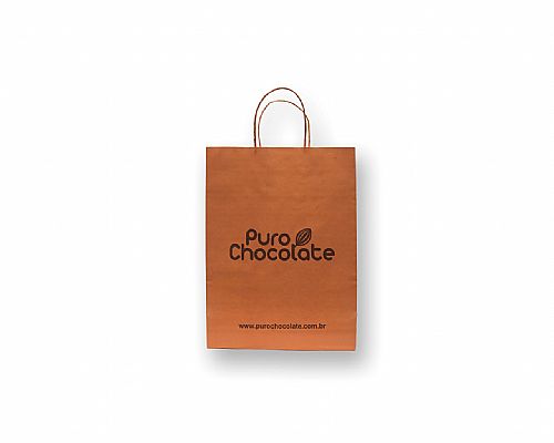 Sacola com alça em papel torcido personalizado