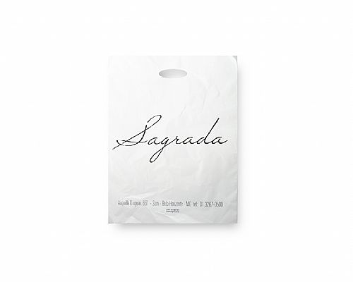 Sacolas de plásticos alça vazada personalizado