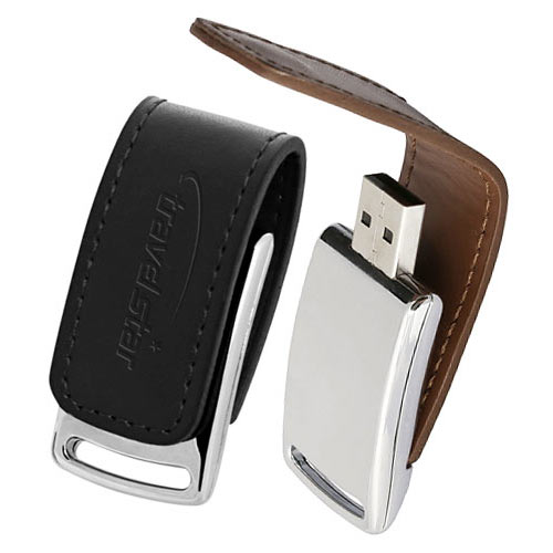 Pen Drive de Couro com Fechamento em Imã personalizado