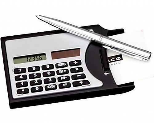 Calculadora com Caneta e Porta Cartão Personalizada