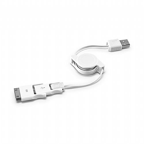 Cabo USB Retrátil 3 em 1 Personalizado