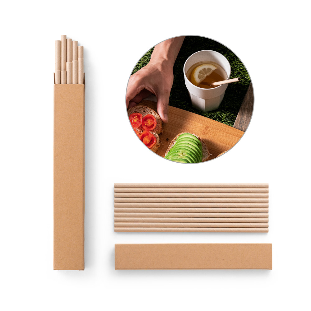 kit de 10 canudos em papel kraft
