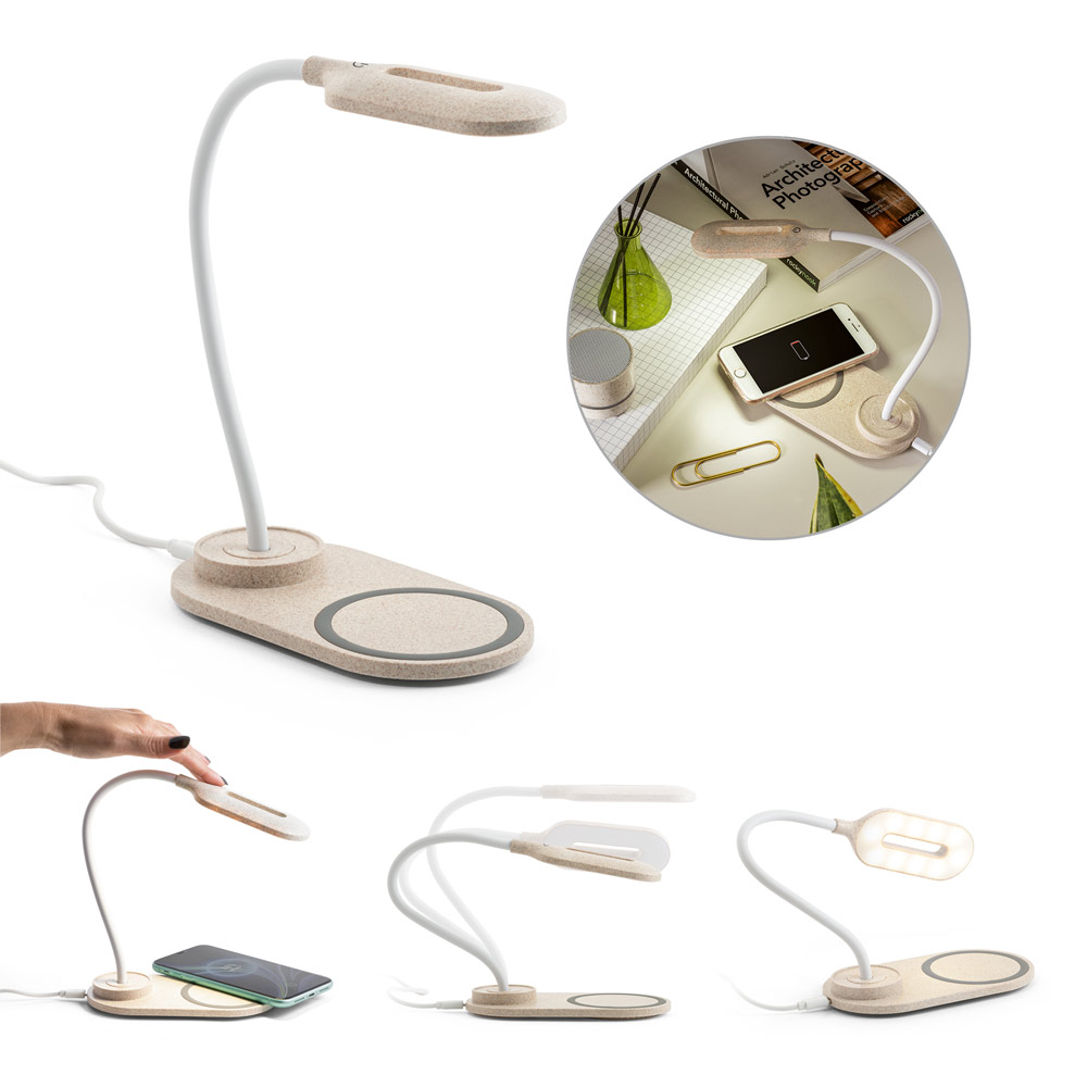 luminária de mesa com carregador wireless