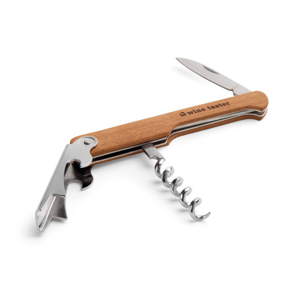 saca-rolhas em madeira