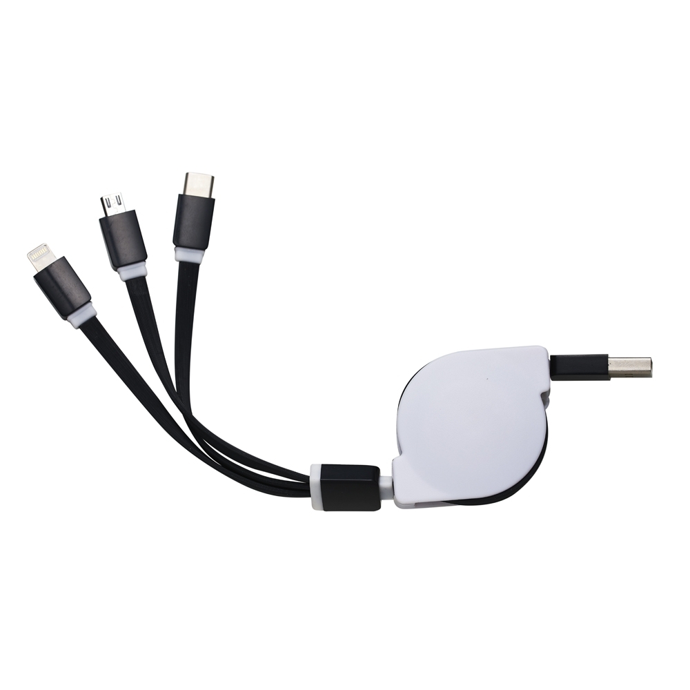 cabo usb retrátil c/ 3 pontas