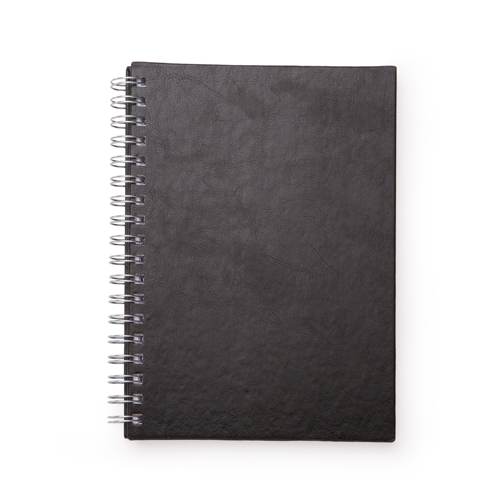 caderno c/ capa de couro sintético 17 x 24cm