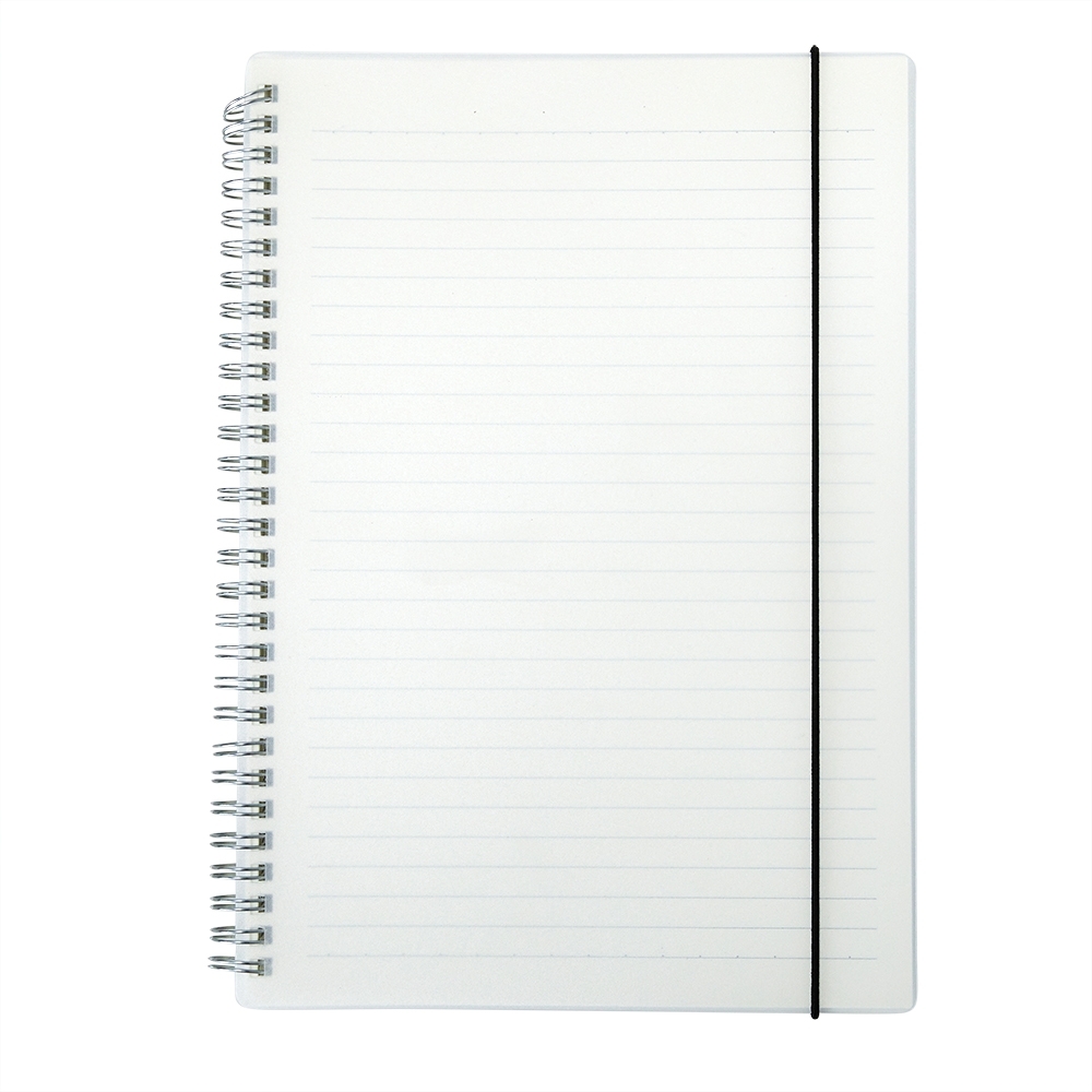 caderno com capa plástica