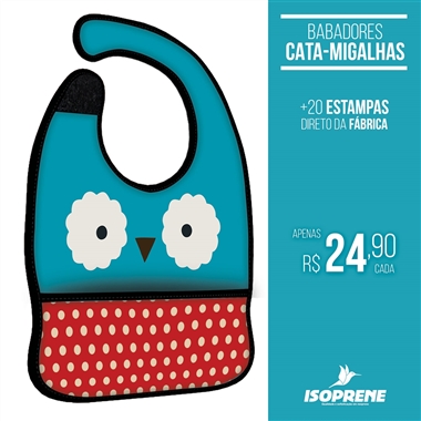 Babador Cata Migalhas em Neoprene Personalizado